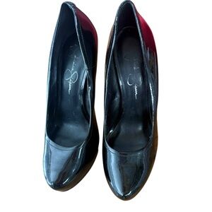 Jessica Simpson platform patent leather black heels